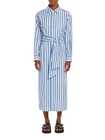 Falasco Striped Cotton Shirtdress