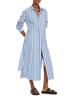 Falasco Striped Cotton Shirtdress