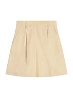 Ecuba Pleated Cotton-Blend Knee-Length Shorts