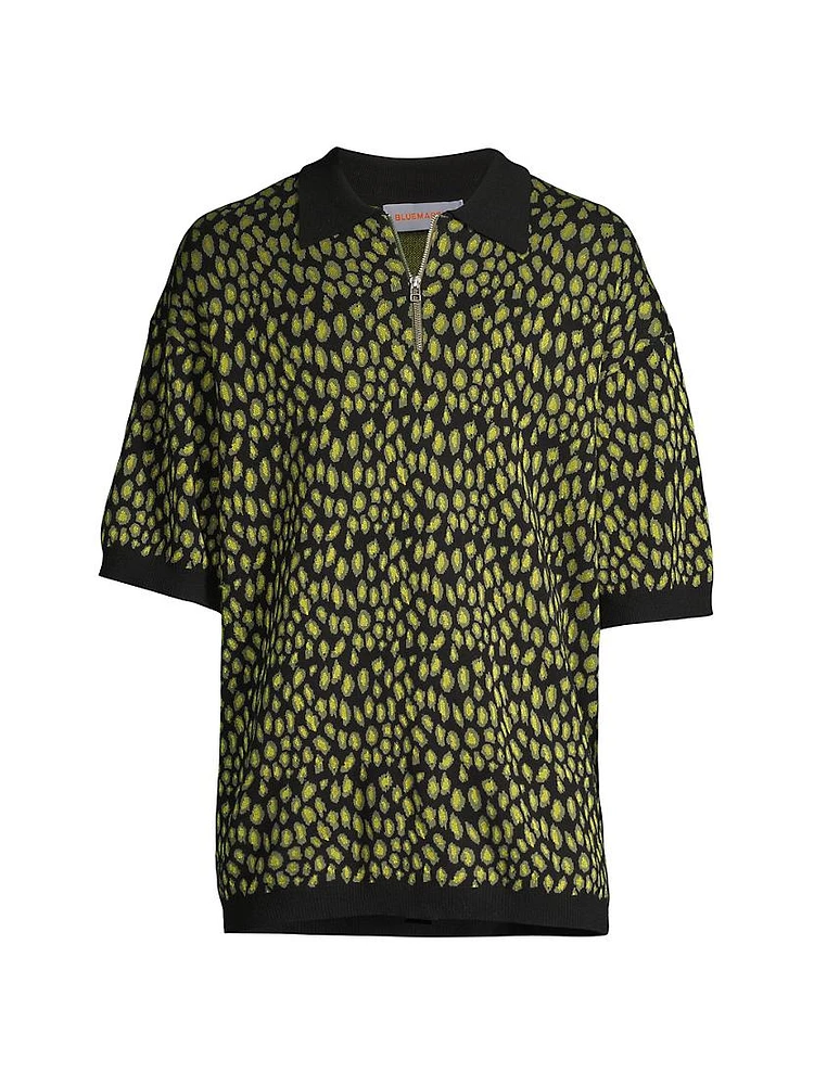 Leopard Jacquard Polo Shirt