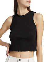 Crinkle Crewneck Crop Tank