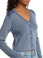 Rib-Knit Wool Cardigan