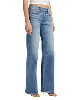 Stretch Mid-Rise Wide-Leg Jeans