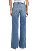 Stretch Mid-Rise Wide-Leg Jeans