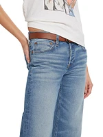 Stretch Mid-Rise Wide-Leg Jeans