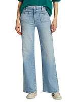 Patch Pocket Wide-Leg Jeans