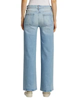 Patch Pocket Wide-Leg Jeans