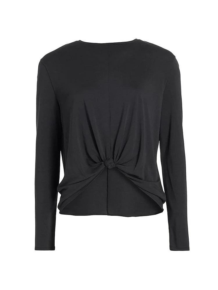 Jenna Knotted Long-Sleeve Top