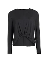 Jenna Knotted Long-Sleeve Top