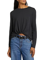 Jenna Knotted Long-Sleeve Top