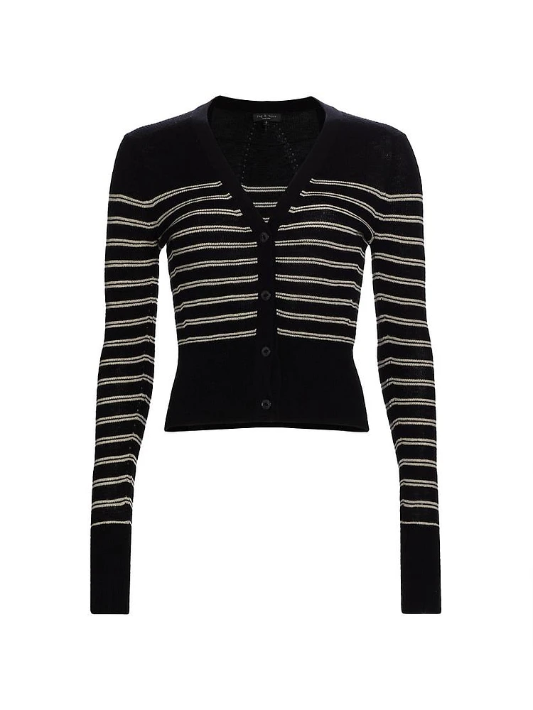 Bree Striped Wool Cardigan