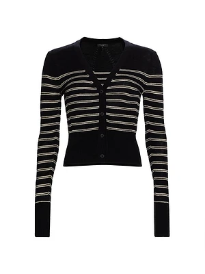 Bree Striped Wool Cardigan