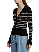 Bree Striped Wool Cardigan