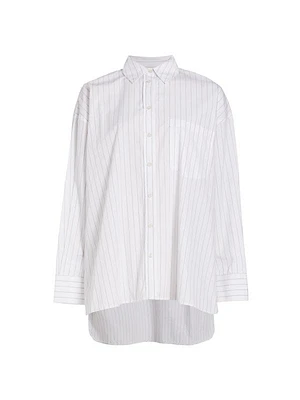 Chrissy High-Low Cotton Shirt