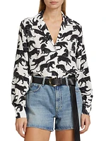 Mylah Printed Silk-Blend Blouse