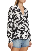 Mylah Printed Silk-Blend Blouse