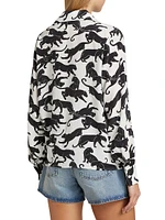 Mylah Printed Silk-Blend Blouse