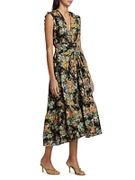 Kris Floral Cotton-Blend Midi-Dress