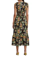 Kris Floral Cotton-Blend Midi-Dress