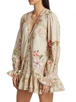 Floral Broderie Anglaise Cotton Minidress