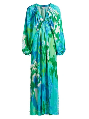 Tie-Dye Satin Caftan