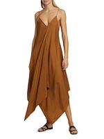 Asymmetric Silk Maxi Dress