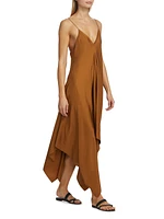 Asymmetric Silk Maxi Dress