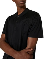 Mercerized Cotton Polo Shirt With Flower Embroidery