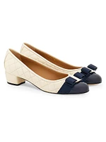 Vara Grosgrain Bow 30MM Leather Pumps