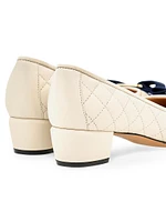 Vara Grosgrain Bow 30MM Leather Pumps