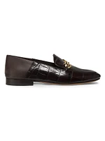 Louis Crocodile-Embossed Leather Loafers