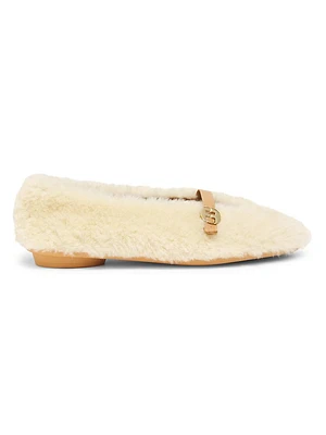 Noella Shearling & Leather Flats