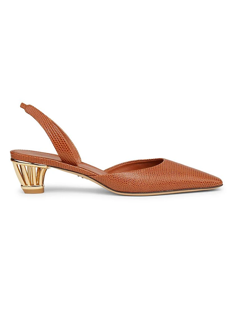 Alyssa 40MM Leather Slingback Pumps