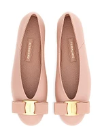 Vanna Bow-Detailed Leather Ballet Flats