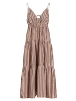 Amber Stripe Tiered Midi-Dress