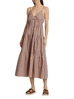 Amber Stripe Tiered Midi-Dress