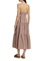 Amber Stripe Tiered Midi-Dress