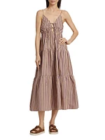 Amber Stripe Tiered Midi-Dress