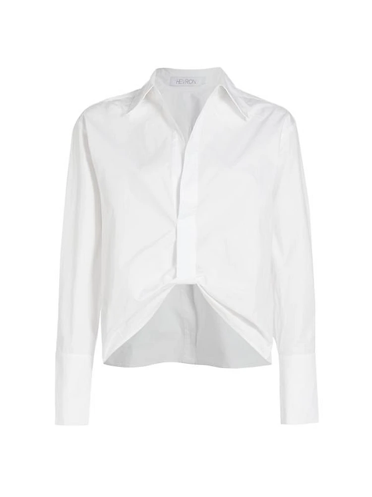 Paola Poplin Crop Shirt