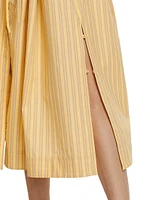 Yana Stripe Linen Midi-Dress