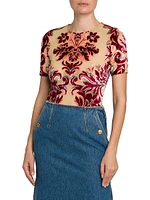 Damask Velvet Burnout Top