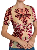 Damask Velvet Burnout Top