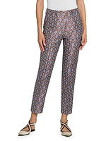 Floral Brocade Slim-Fit Trousers