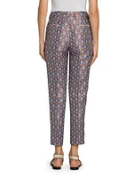 Floral Brocade Slim-Fit Trousers