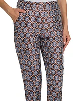 Floral Brocade Slim-Fit Trousers