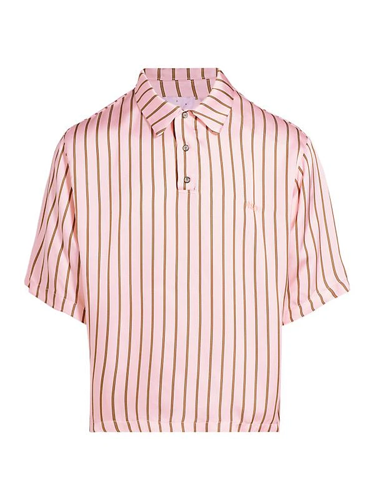 Striped Boxy Polo Shirt