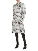 Veliero Silk Graphic Shirtdress