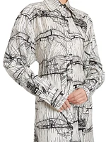 Veliero Silk Graphic Shirtdress