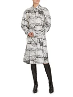 Veliero Silk Graphic Shirtdress