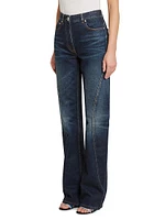 Seamed Straight-Leg Jeans